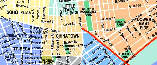 Map Of China Town New York Map Of World