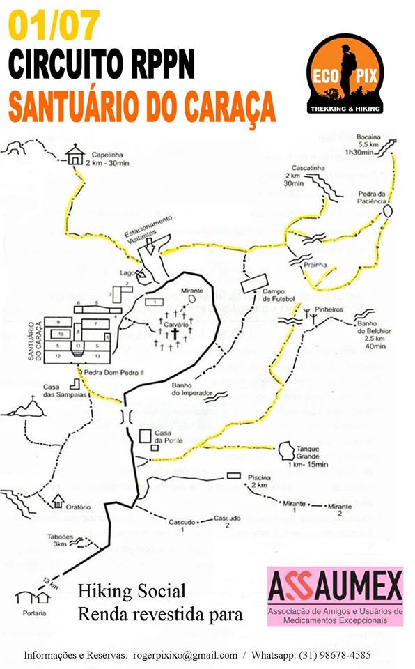 Mapa do Circuito RPN, no Santuário do Caraça