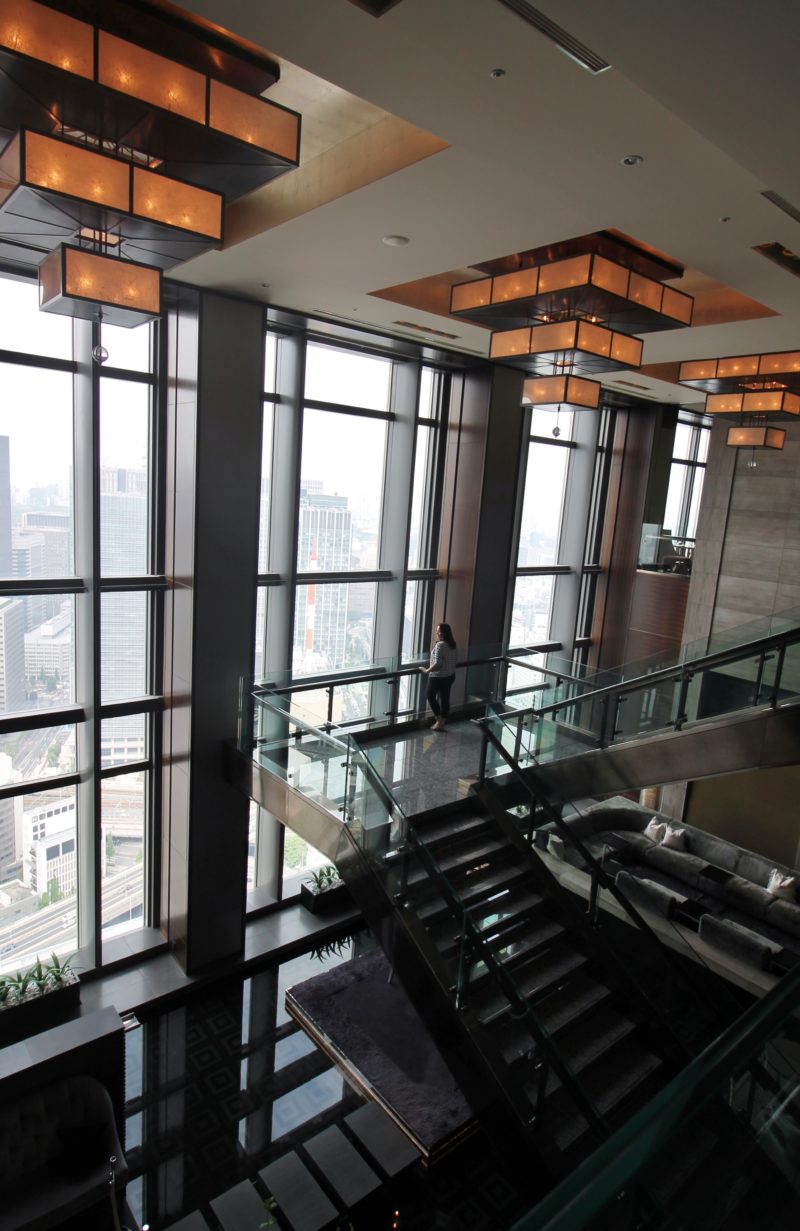 Lobby do Mandarin Oriental, Tokyo, no 38º andar do edifício